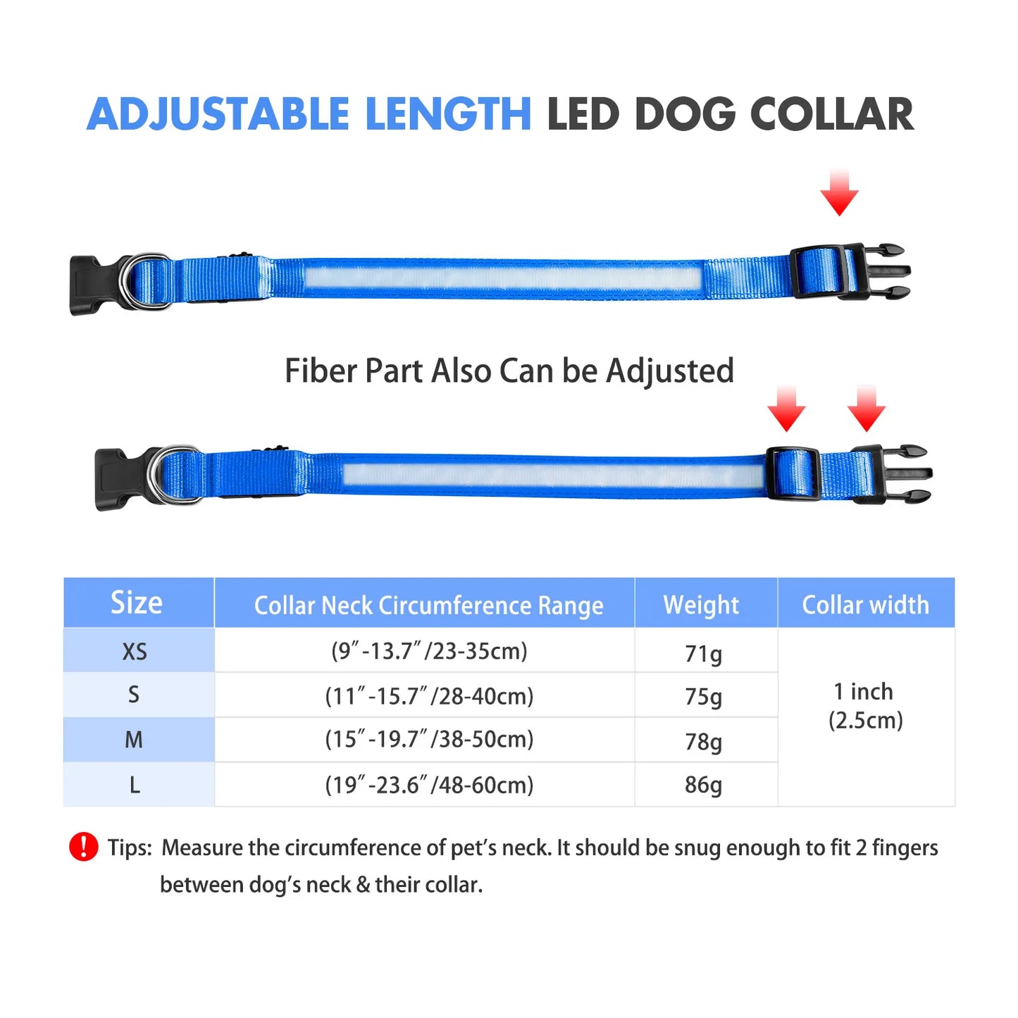 Waterpoof Luminous Dog Collar