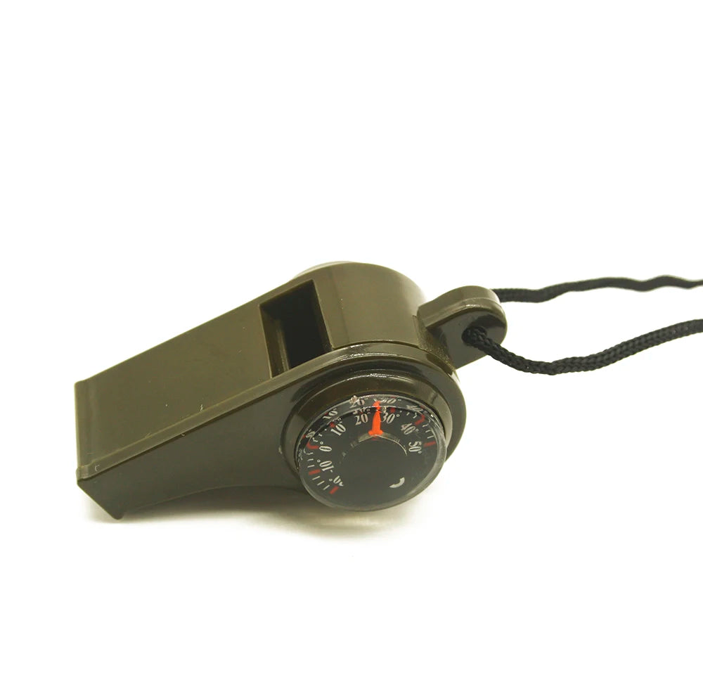 3 in 1 Outdoor Camping Hiking Emergency Survival Gear Whistle Compass Thermometer Team Gifts Sporting Goods Cheerleading whistle