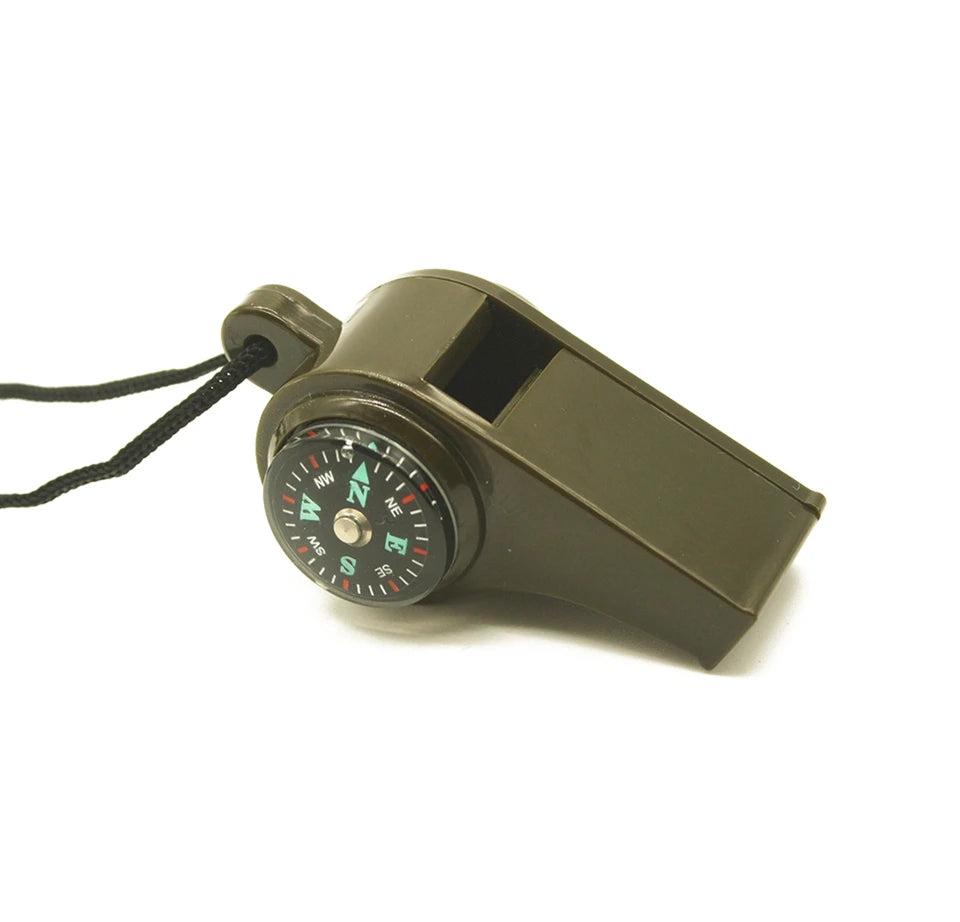3 in 1 Outdoor Camping Hiking Emergency Survival Gear Whistle Compass Thermometer Team Gifts Sporting Goods Cheerleading whistle