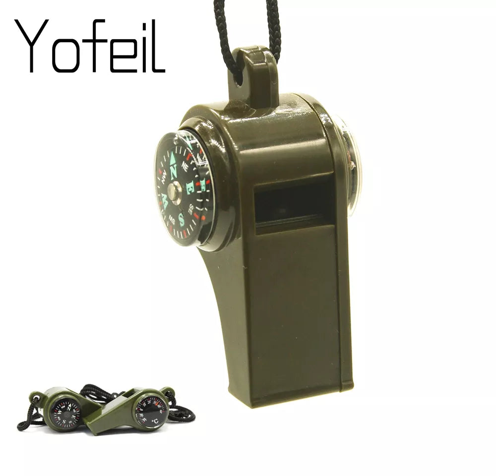 3 in 1 Outdoor Camping Hiking Emergency Survival Gear Whistle Compass Thermometer Team Gifts Sporting Goods Cheerleading whistle