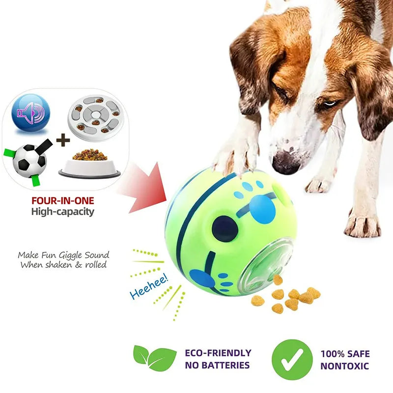 Benepaw Interactive Dog Toys Food Dispensing Treat Pet Giggle Ball Safe Dog Squeaky Puppy Puzzle Toy For Small Medium Large Dog