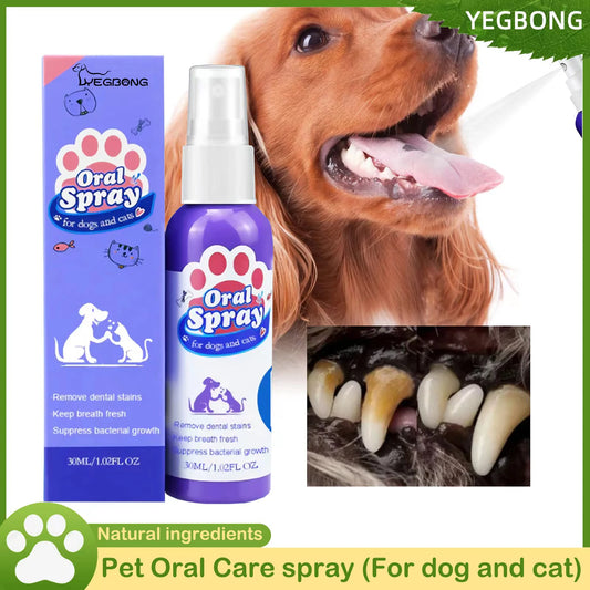 Pet  Teeth Cleaning Spray Oral Care Remove Tooth Stains Keep Fresh Breath for Cats and Dogs Whitening teeth Remove bad breath